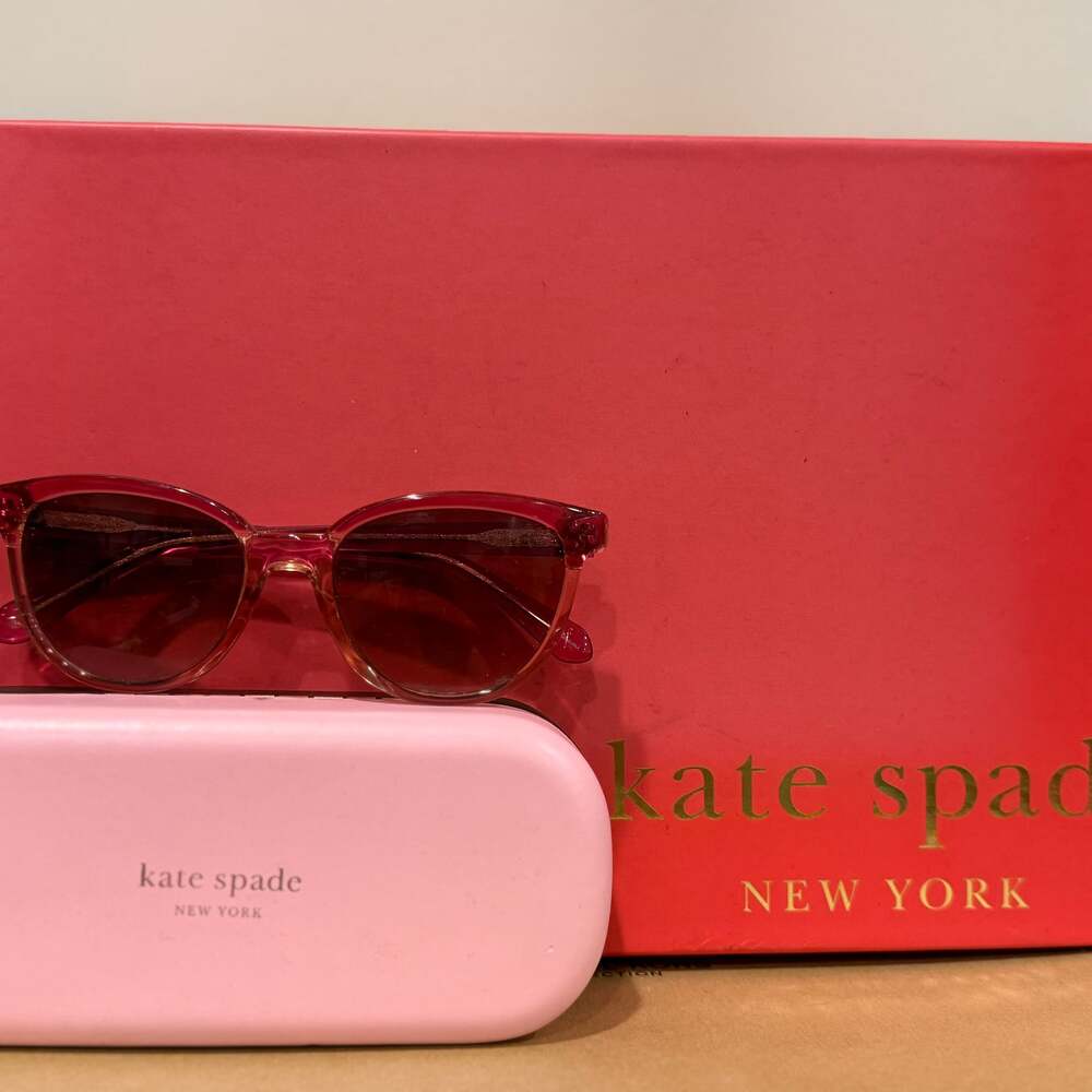 Kate Spade Tabith Pink Red Floral Sunglasses Grey Lenses